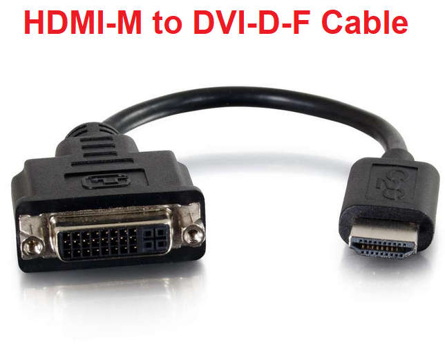 Single Link DVI-D Female to HDMI Male Adapter Converter Dongle 20cm