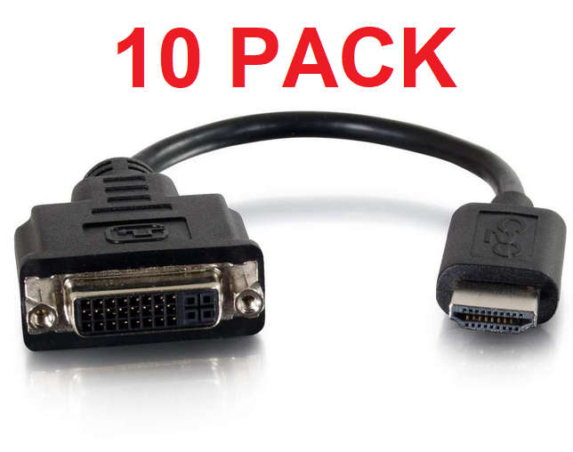 10 Pcs x HDMI® Male to Single Link DVI-D Female Adapter Converter Dongle