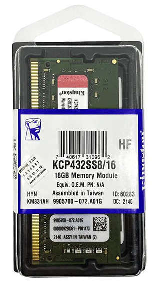 Kingston 16GB DDR4 RAM Laptop Memory 3200Mhz KCP432SS8/16
