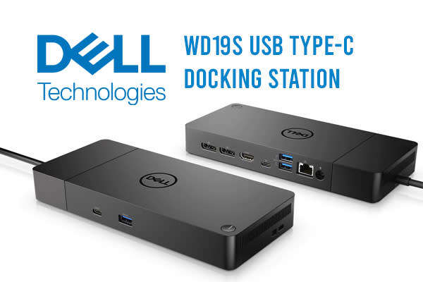 Dell WD19s Docking Station USB-C Type-C Dock K20A - Includes 130W Dell Power Adapter