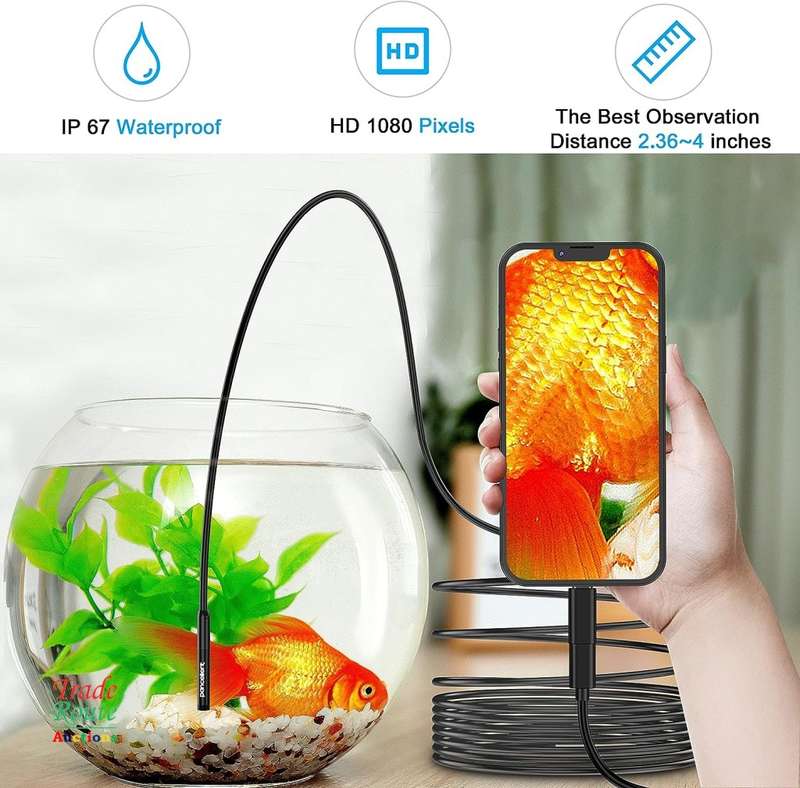 Endoscope Type-C, IP67 Endoscope Camera for Mobile with 3.5m Cable View on Cellphone Screen