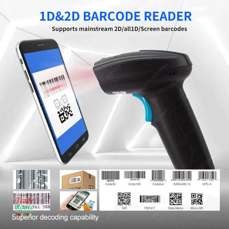 Barcode Scanner 1D/2D Wireless Handheld Automatic 2D QR Code Wireless