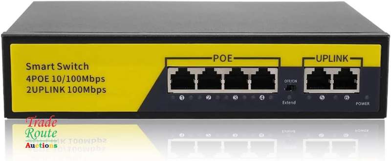 6-Port PoE Ethernet Network Switch Network Power Over Ethernet Injector  for IP Cameras NVRs Etc