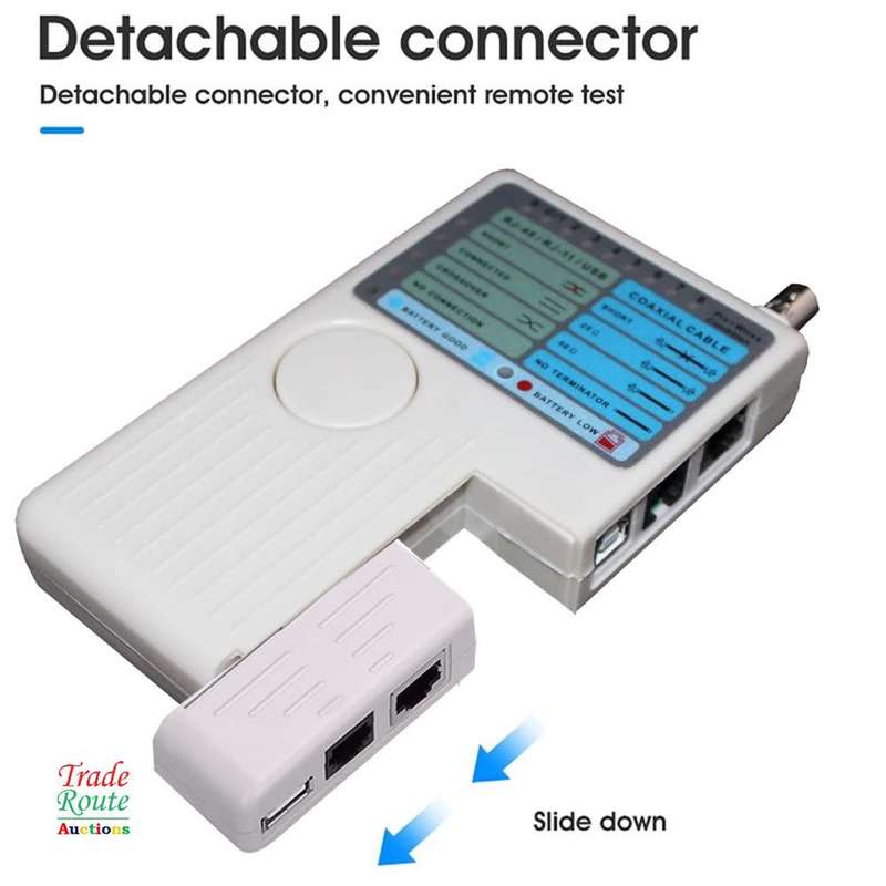 4 in 1 Remote Network Cable Tester for RJ45 RJ11 USB BNC LAN Cable Multi-functional