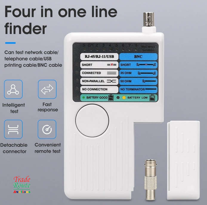 4 in 1 Remote Network Cable Tester for RJ45 RJ11 USB BNC LAN Cable Multi-functional