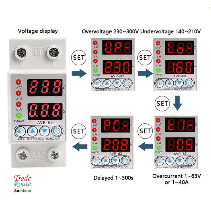 Over Voltage Under Voltage Protection Switch  Adjustable Self Resetting Overvoltage Protector Switch