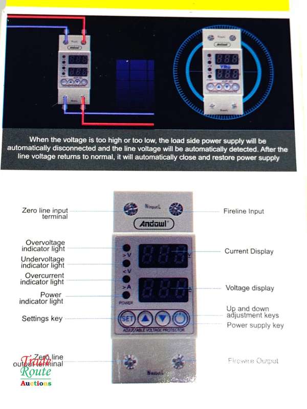 Over Voltage Under Voltage Protection Switch  Adjustable Self Resetting Overvoltage Protector Switch