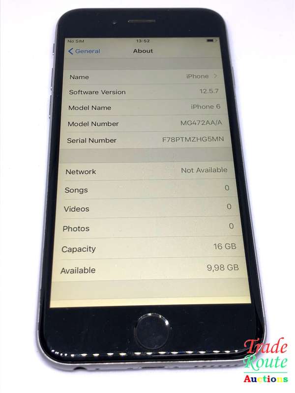 Apple iPhone 6 Space Grey (Pre Owned) SmartPhone - Battery health 100%