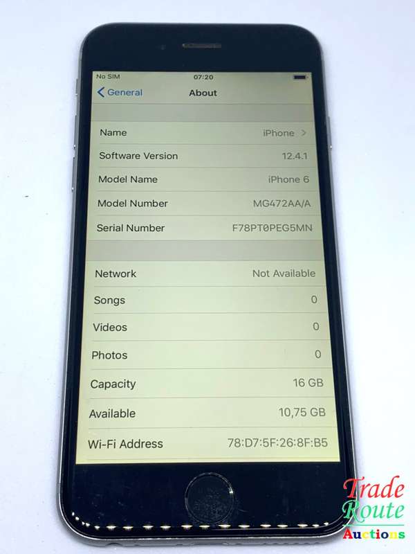 Apple iPhone 6 Space Grey (Pre Owned) SmartPhone (Unlocked to All networks)