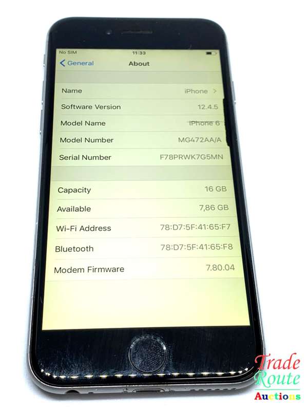 Apple iPhone 6 Space Grey (Pre Owned) SmartPhone (Marks on Screen)