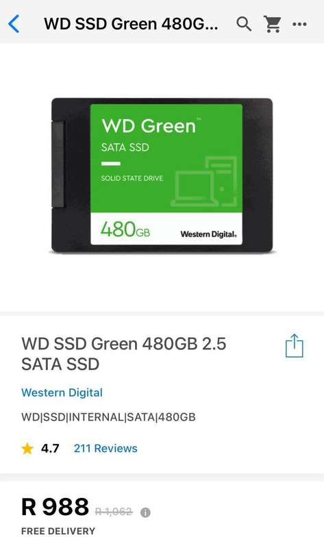 WD GREEN 480GB SSD - Solid State Drive - SATA III 2.5 inch  ** BRAND NEW ** SuperFast