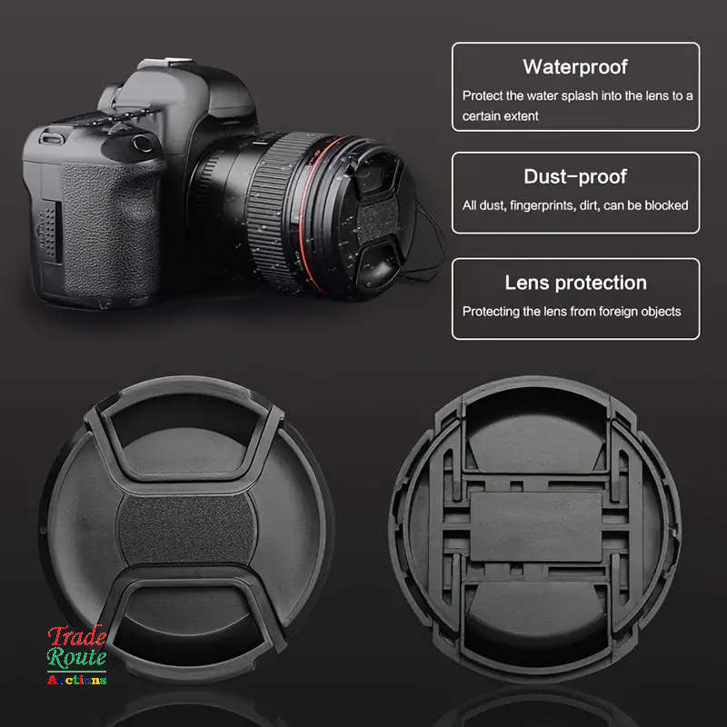 62mm LENS CAP Snap-On Center Pinch Camera Lens Front Cap For Canon Nikon Sony Alpha DSLR Lenses