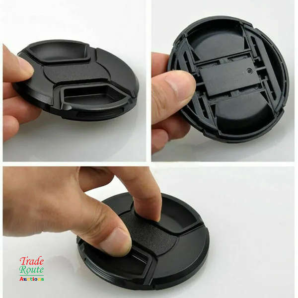 62mm LENS CAP Snap-On Center Pinch Camera Lens Front Cap For Canon Nikon Sony Alpha DSLR Lenses