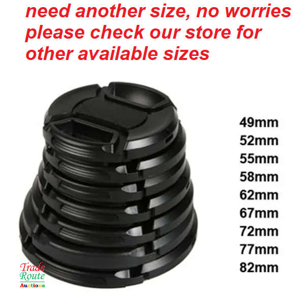 62mm LENS CAP Snap-On Center Pinch Camera Lens Front Cap For Canon Nikon Sony Alpha DSLR Lenses