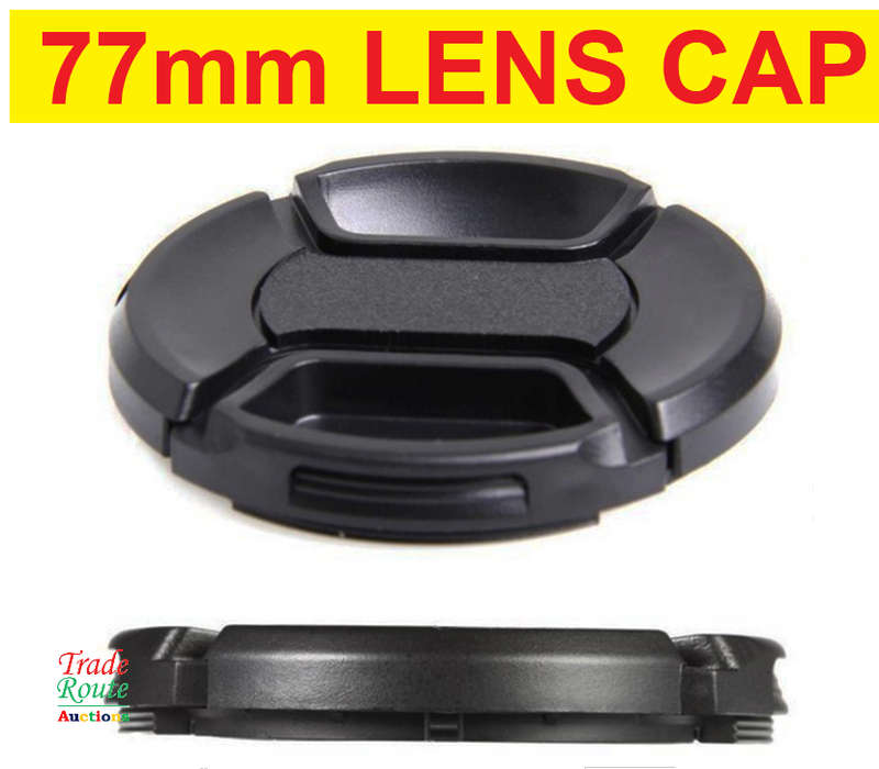77mm LENS CAP Snap-On Center Pinch Camera Lens Front Cap For Canon Nikon Sony Alpha DSLR Lenses