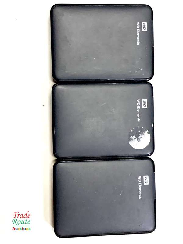 3 Pieces x WD 2TB Elements External Hard Drive - Faulty for Spares 1 bid wins all 3
