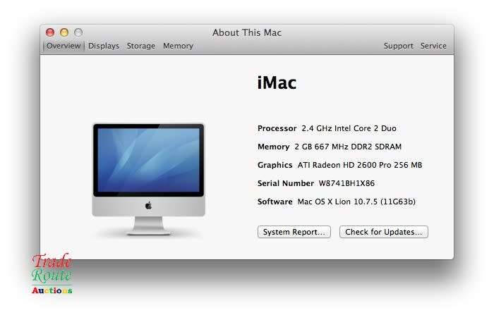 iMac 20-Inch `Core 2 Duo` 2.4Ghz - All in One COMPUTER Desktop - 2GB RAM - 320GB HDD