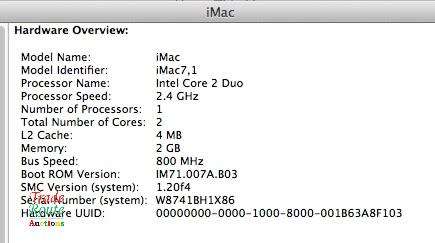 iMac 20-Inch `Core 2 Duo` 2.4Ghz - All in One COMPUTER Desktop - 2GB RAM - 320GB HDD