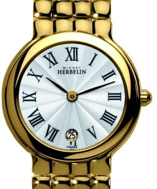 MICHEL HERBELIN Womens Gold Plated Pebble Link Bracelet Watch 16895/BP08 *** R 8,000-00 ***