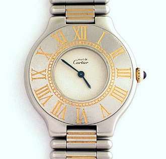 Must de Cartier 21 Gold & Stainless Steel Luxury Ladies Watch *** CARTIER ***