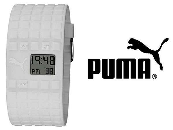 PUMA SILICONE RUBBER STRAP - SPORTS WATCH - DIGITAL (WHITE) **** PUMA SPORTS ****