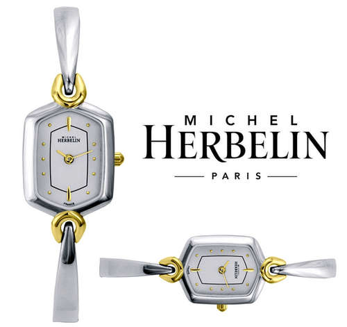 ** MICHEL HERBELIN Womens 2-TONE Salambo Bangle Watch 17109/BT12 *** R 8,000-00 *** 2013 SPECIALS **