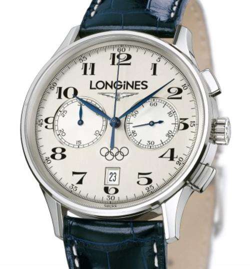 Longines Heritage Chronograph Olympic Collection - Automatic Stainless Steel Black Leather Strap