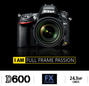 Nikon D600 BODY  - 24.3 MP FX - Full Frame Digital SLR Camera