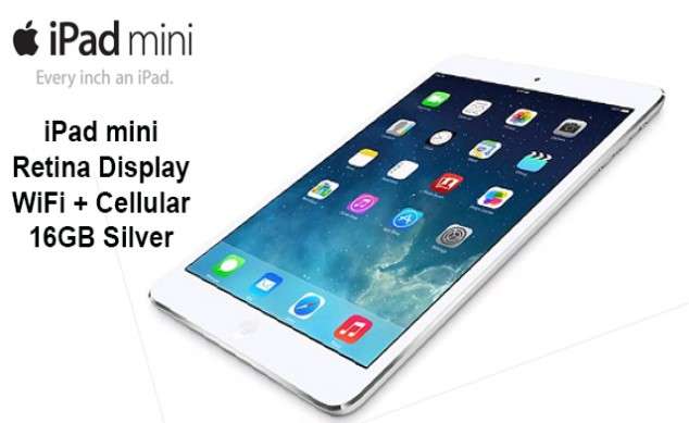APPLE IPAD MINI | 16GB | RETINA | CELLULAR | WiFi | LATEST | SILVER | SEALED IN BOX | GENUINE APPLE