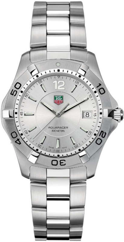 Tag Heuer Silver Dial Aquaracer Quartz Mens Wristwatch Model WAF1112 - PLZ READ