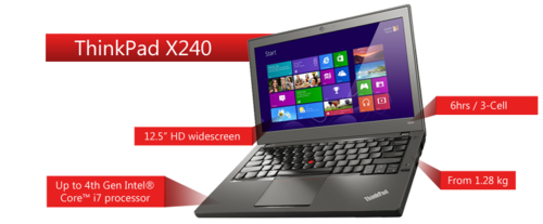 LENOVO THINKPAD X240 | THIN & SLIM | CORE i7 2.7GHz ( 4CPUs )| 8GIG RAM | 500GB HDD | LAPTOP