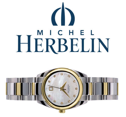 Michel Herbelin Ladies Watch - Two tone Mother of Pearl Dial Ambassador 12828/BT59 - 2014 Specials