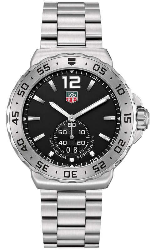 Tag Heuer Formula One Grande Date Black Dial Stainless Steel Mens Watch WAU1112