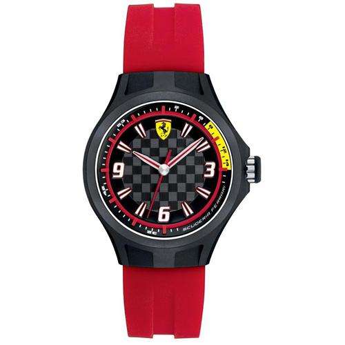 FERRARI - Scuderia Ferrari 0820002 Pit Crew Black and Red Rubber Watch
