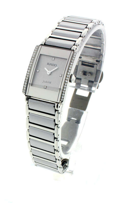 Rado Jubilee Diastar Ceramica Ladies Watch with Diamonds - Silver Dial - Titanium Bracelet