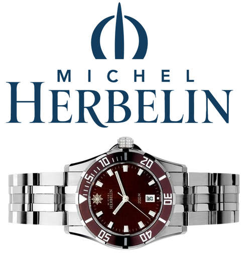 Michel Herbelin Ladies Watch - SS NEWPORT TROPHY BRACELET 200M BROWN DIAL WATCH - 14290/AM38B
