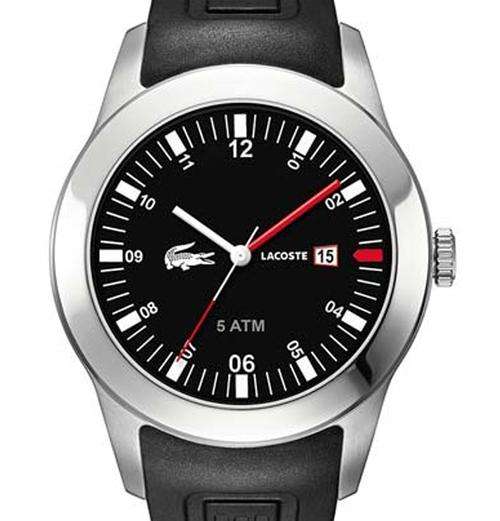 Lacoste Advantage Black Silicone Men's Sports Watch 2010628 - Brand New