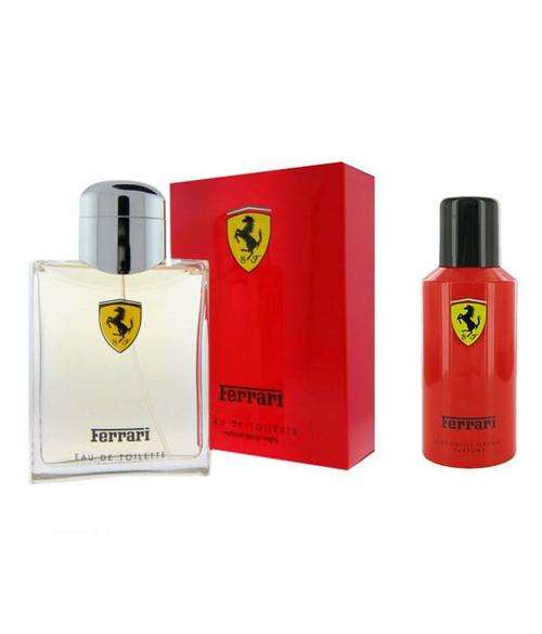 Ferrari Red EDT125ml + Ferrari Deodorant Spray 150ml for Men ~ Banded Gift Set