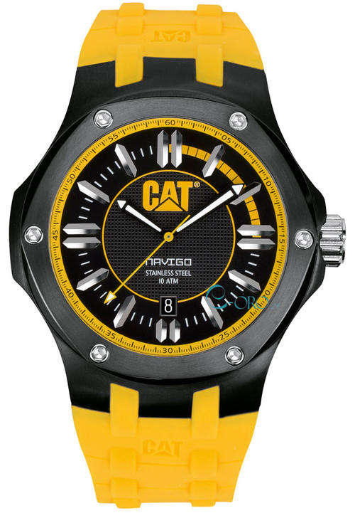 Caterpillar Yellow And Black CAT Navigo Men's Watch A116127127 - Brand New in Box