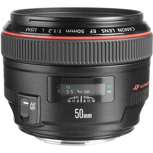 Canon EF 50mm f/1.2 L USM Ultrasonic Lens for Canon DSLR Cameras - Top of the Range