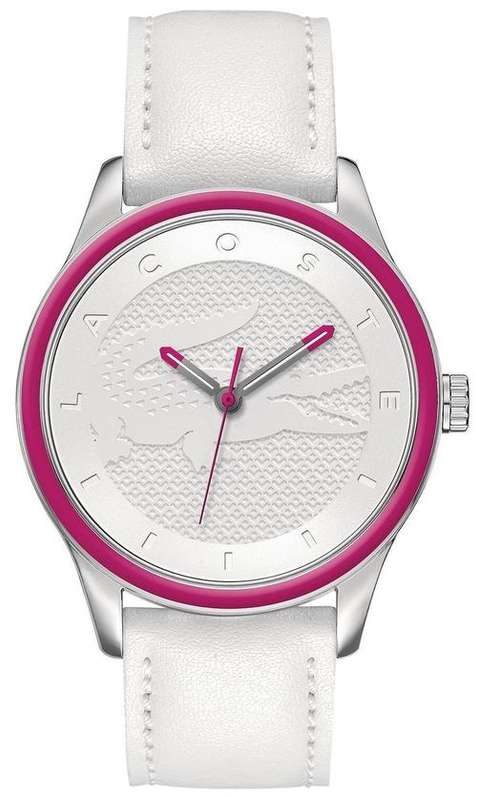 Lacoste Victoria Leather 40mm White Women's watch 2000818  - Brand New