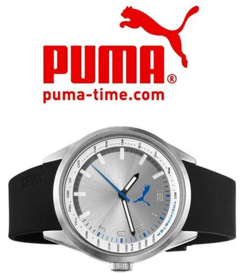 Puma Mens Speedometer Black Silicone Quartz Watch Silver Dial PU103481003  - BRAND NEW *** PUMA ***