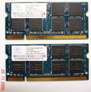 LAPTOP NOTEBOOK RAM - NANYA 1GB DDR2 533 MHZ X 2