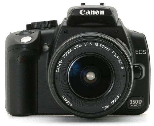 Canon 350D Digital SLR camera (Black) + Canon 18 - 55mm Lens