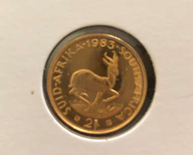 Proof Gold 1R and 2R Twinset with box  1983