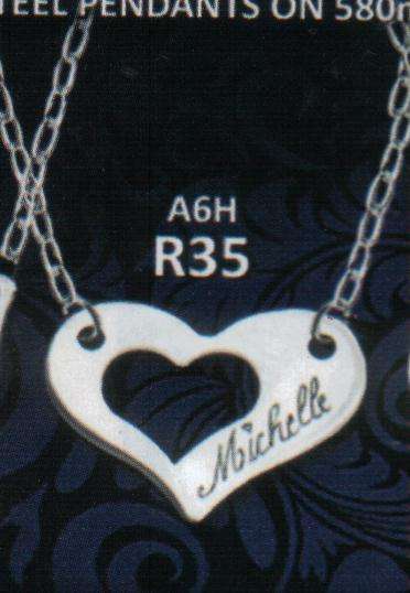 stainless steel open heart necklace - FREE ENGRAVING