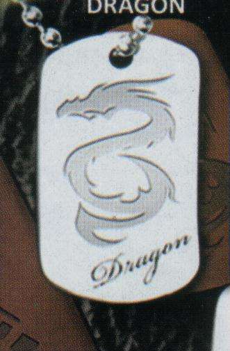 dragon dogtag with a leather dogtag - FREE ENGRAVING