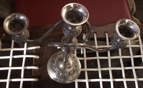 EPNS PLATED CANDLESTICK FOR THREE CANDLES