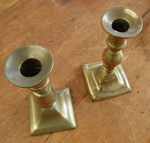 TWO BRASS CANDLESTICKS