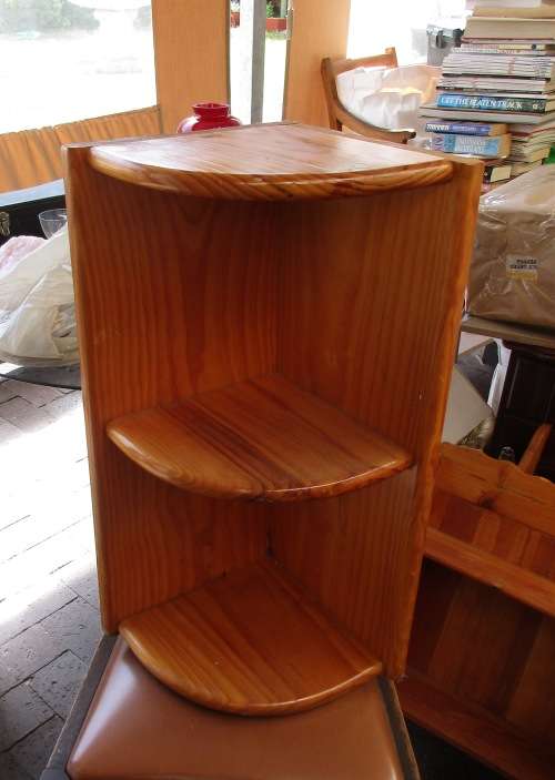 PINE 2 DIVISION CORNER DISPLAY CABINET